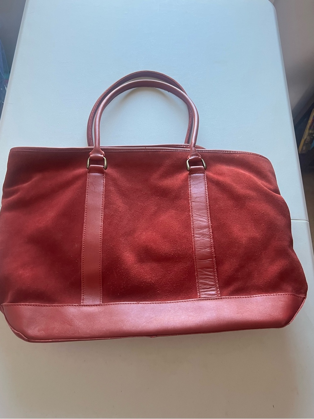 L.L BEAN Field and Town Suede Tote Bag